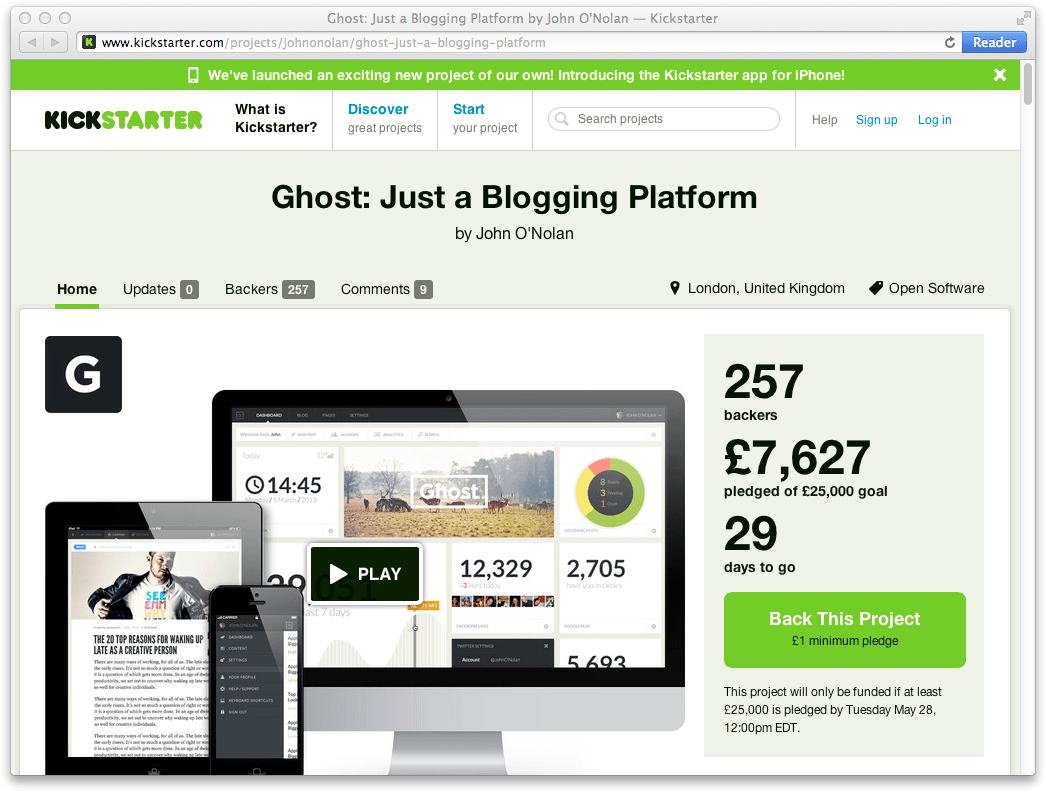 Ghost Kickstarter screenshot